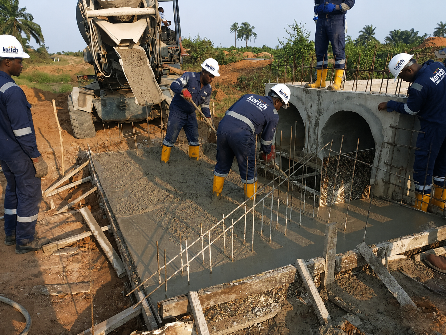 Kortch engineers on civil works — concrete casting