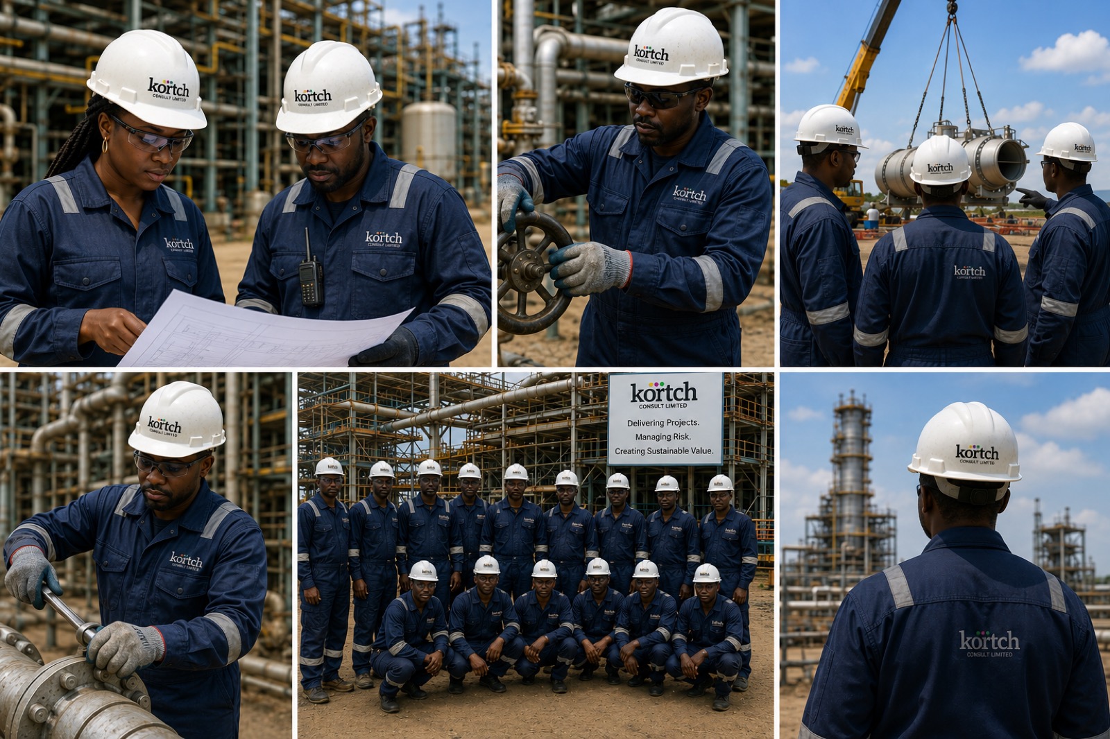 Kortch leadership and field engineers on site