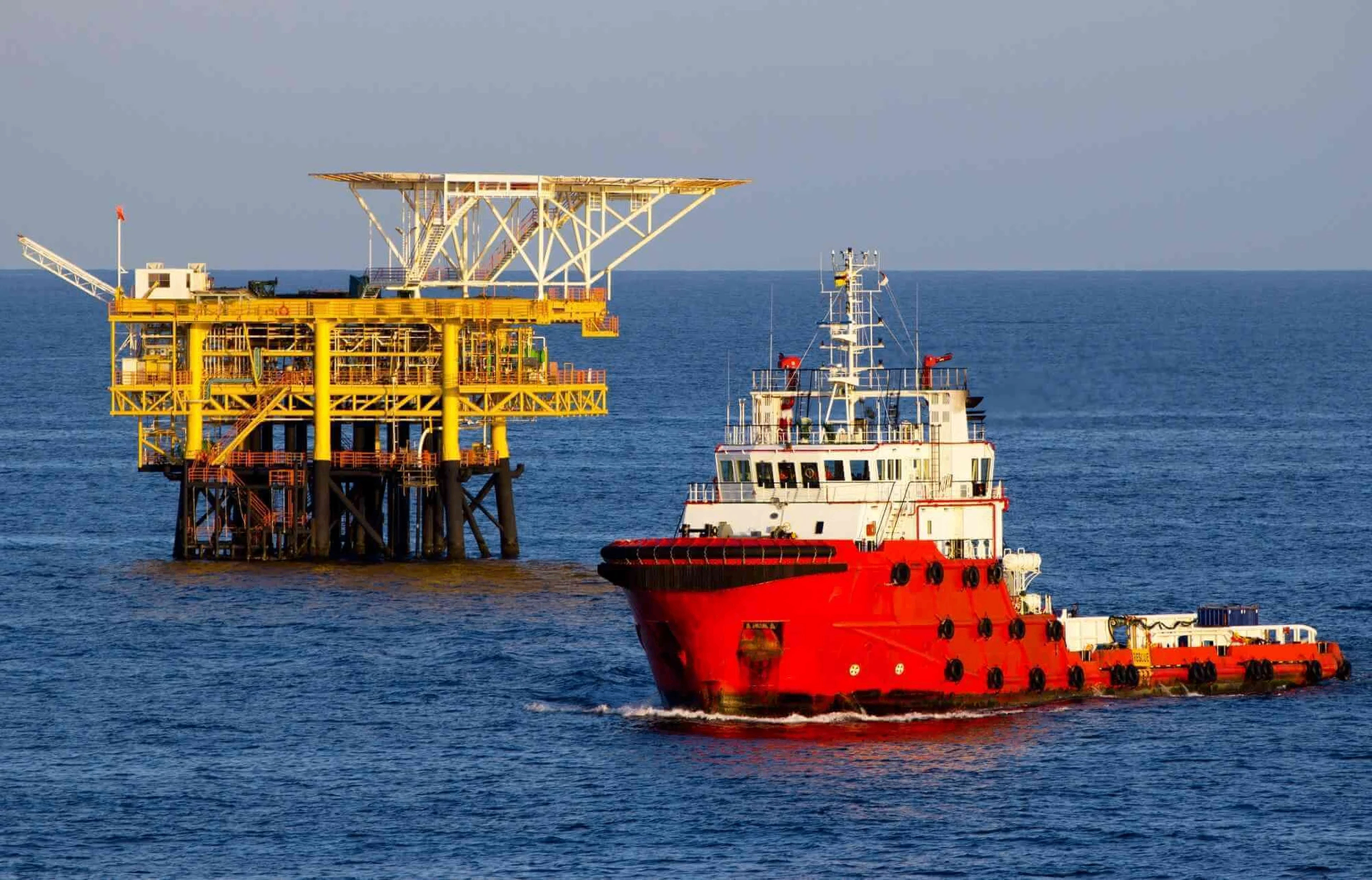 Offshore platform at dawn